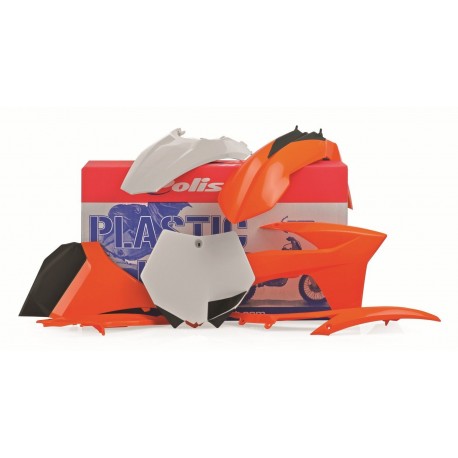 Kit Plásticos Polisport Ktm Sx 125/150/250 2011 Naranja/Blanco.