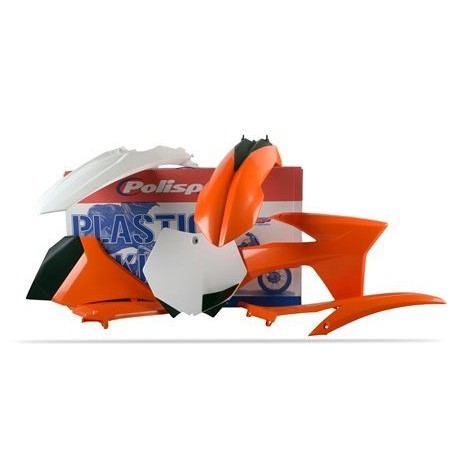 Kit Plásticos Polisport Ktm Sx 125/150/250 2012 Naranja/Blanco.