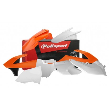 Kit Plásticos Polisport Ktm Sx/Sx-f 16-18 Naranja/Blanco.