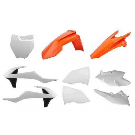 Kit Plásticos Polisport Ktm Sx/Sx-f 16-18 Naranja/Blanco.