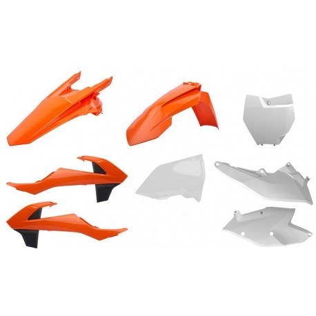 Kit Plásticos Polisport Ktm Sx/Sx-f 16-18 Naranja/Blanco.