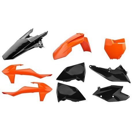 Kit Plásticos Polisport Ktm Sx/Sx-f 16-18 Naranja/Negro.