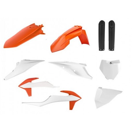 Kit Completo Plásticos Polisport Ktm Sx/Sx-f 19-22 Naranja/Blanco.