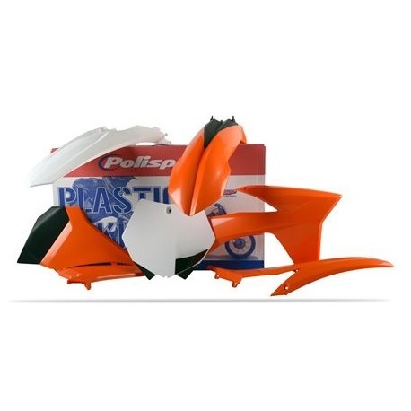 Kit Plásticos Polisport Ktm Sx-f 250/350/450 11-12 Blanco/Naranja.