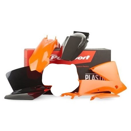 Kit Plásticos Polisport Ktm Exc/Exc-f 01-02 Naranja/Negro.