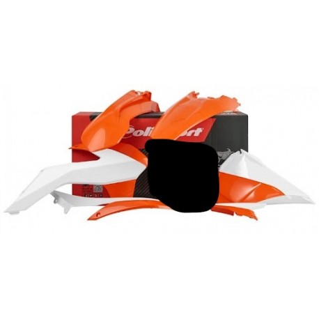 Kit Plásticos Polisport Ktm Exc/Exc-f 14-16 Naranja/Blanco.