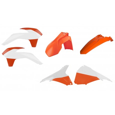 Kit Plásticos Polisport Ktm Exc/Exc-f 14-16 Naranja/Blanco.