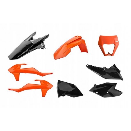 Kit Plásticos Polisport Ktm Exc/Exc-f 17-19 Naranja/Negro.