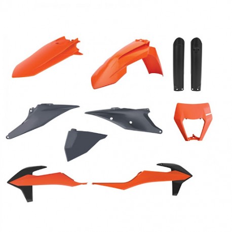 Kit Completo Plásticos Polisport Ktm Exc/Exc-f 20-22 Naranja/Gris.