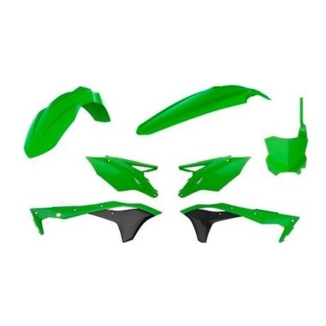 Kit Plásticos Polisport Kawasaki Kxf 250 17-20 Verde/Negro.