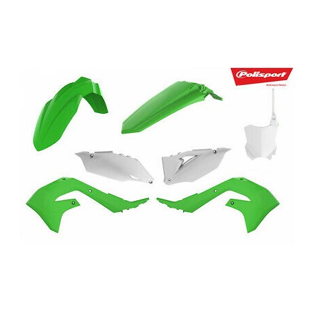 Kit Plásticos Polisport Kawasaki Kxf 250 21-22 Verde/Blanco.