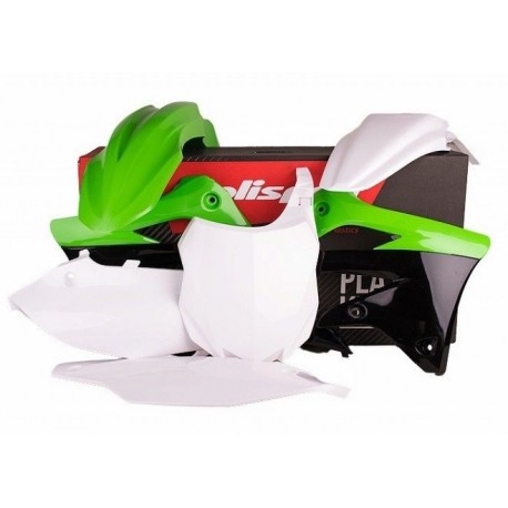 Kit Plásticos Polisport Kawasaki Kxf 450 13-15 Verde/Blanco.