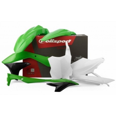 Kit Plásticos Polisport Kawasaki Kxf 450 16-18 Verde/Blanco.