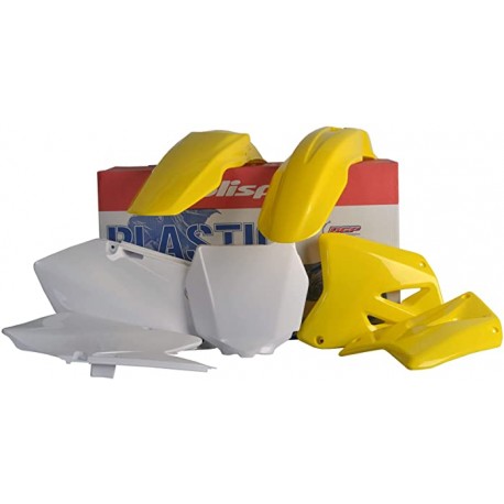 Kit Plásticos Polisport Suzuki Rm 125/250 01-08 Amarillo/Blanco.