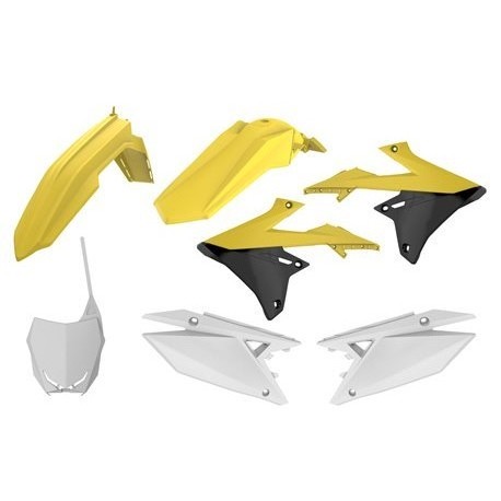 Kit Plásticos Polisport Suzuki Rmz 250 19-21 Amarillo/Blanco.