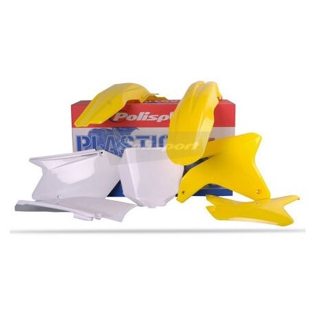 Kit Plásticos Polisport Suzuki Rmz 450 05-06 Amarillo/Blanco.