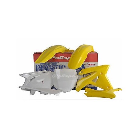 Kit Plásticos Polisport Suzuki Rmz 450 2007 Amarillo/Blanco.