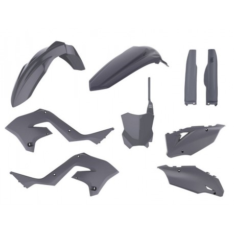 Kit Completo Plásticos Polisport Restyling Kawasaki Kx 125/250 03-08 Gris.