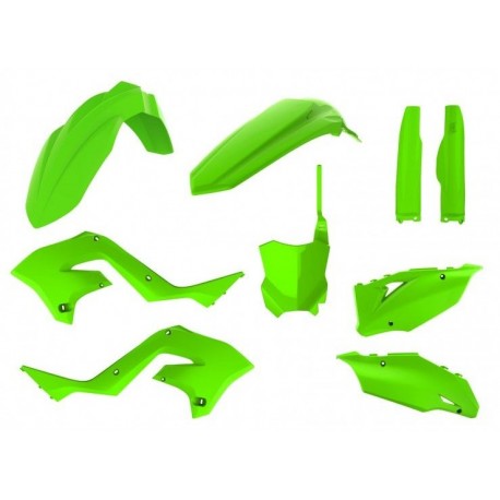 Kit Completo Plásticos Polisport Restyling Kawasaki Kx 125/250 03-08 Verde Lima.