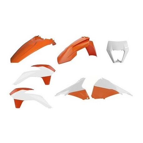 Kit Plásticos Polisport Restyling Ktm Exc/Exc-f 14-16 Naranja/Blanco.