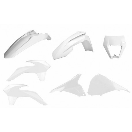 Kit Plásticos Polisport Restyling Ktm Exc/Exc-f 14-16 Blanco.