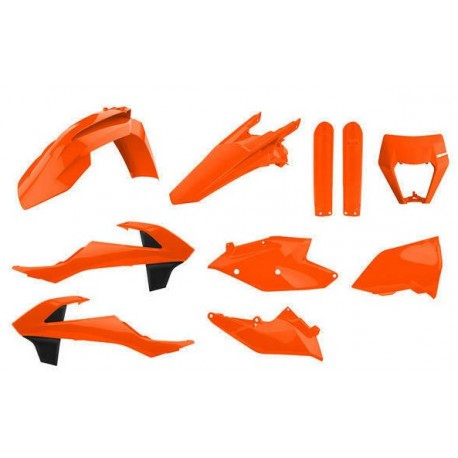 Kit Completo Plásticos Polisport Ktm Exc/Exc-f 17-19 Naranja Flúor.