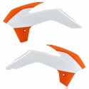 Tapas de Radiador Acerbis Ktm Sx 85 13-17 Blanco/Naranja.