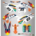 Kit de Adhesivos Red Bull Ktm Exc/Exc-f 2016 Naranja/Azul.
