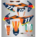 Kit de Adhesivos Red Bull Ktm Exc/Exc-f 17-19 Naranja/Azul.
