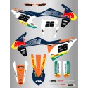 Kit de Adhesivos Factory Ktm Exc/Exc-f 17-19 Azul/Naranja.