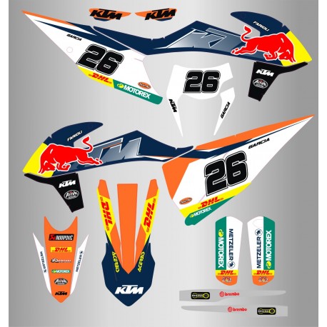 Kit de Adhesivos Factory Ktm Exc/Exc-f 20-22 Azul/Naranja.