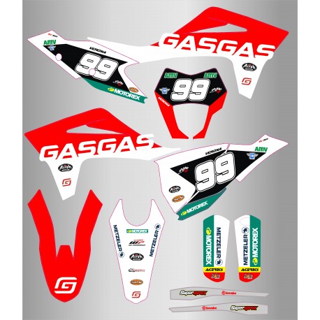 Kit de Adhesivos Factory Gas Gas Ec/Ec-f 21-23 Rojo/Blanco.