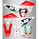 Kit de Adhesivos Factory Gas Gas Ec/Ec-f 21-23 Rojo/Blanco.