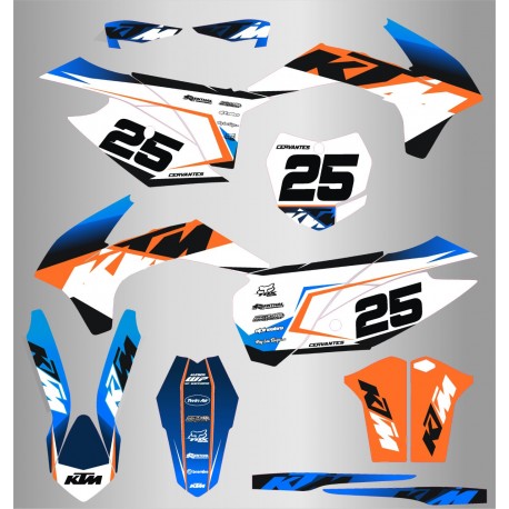Kit de Adhesivos Air Ktm Sx/Sx-f 13-14 Blanco/Azul.