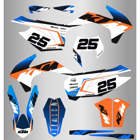 Kit de Adhesivos Air Ktm Exc/Exc-f 14-15 Blanco/Azul.