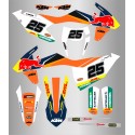 Kit de Adhesivos Factory Ktm Exc/Exc-f 17-19 Azul/Naranja.