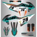 Kit de Adhesivos Ktm Exc/Exc-f 20-22 Gris/Verde Agua.