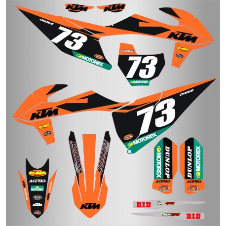 Kit de Adhesivos Ktm Sx/Sx-f 19-22 Negro/Naranja.