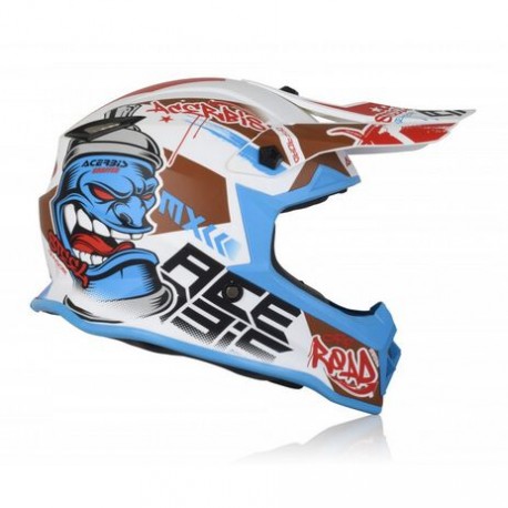 CASCO ACERBIS STEEL JUNIOR BLANCO/AZUL MATE.