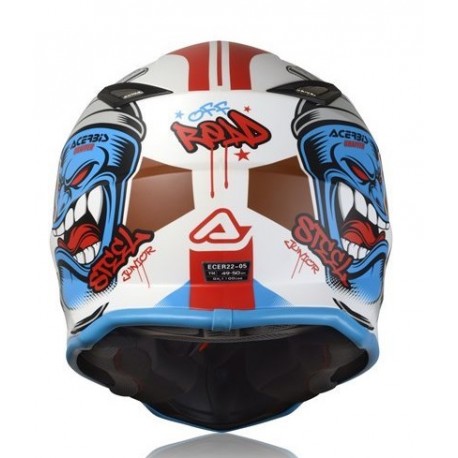 CASCO ACERBIS STEEL JUNIOR BLANCO/AZUL MATE.