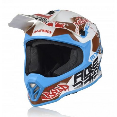 CASCO ACERBIS STEEL JUNIOR BLANCO/AZUL MATE.