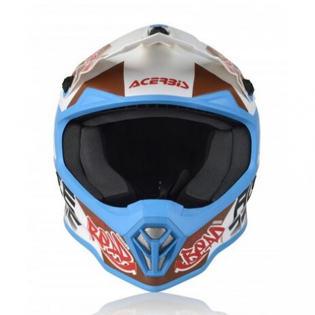 CASCO ACERBIS STEEL JUNIOR BLANCO/AZUL MATE.