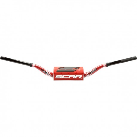 Manillar Scar O2 Yamaha Rc Alto de 28mm Rojo/Blanco.